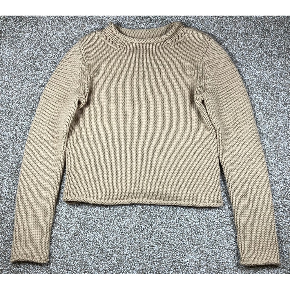 Veronica Beard Briony Knitted Pullover Roll Neck Sweater Stone Khaki Size XS